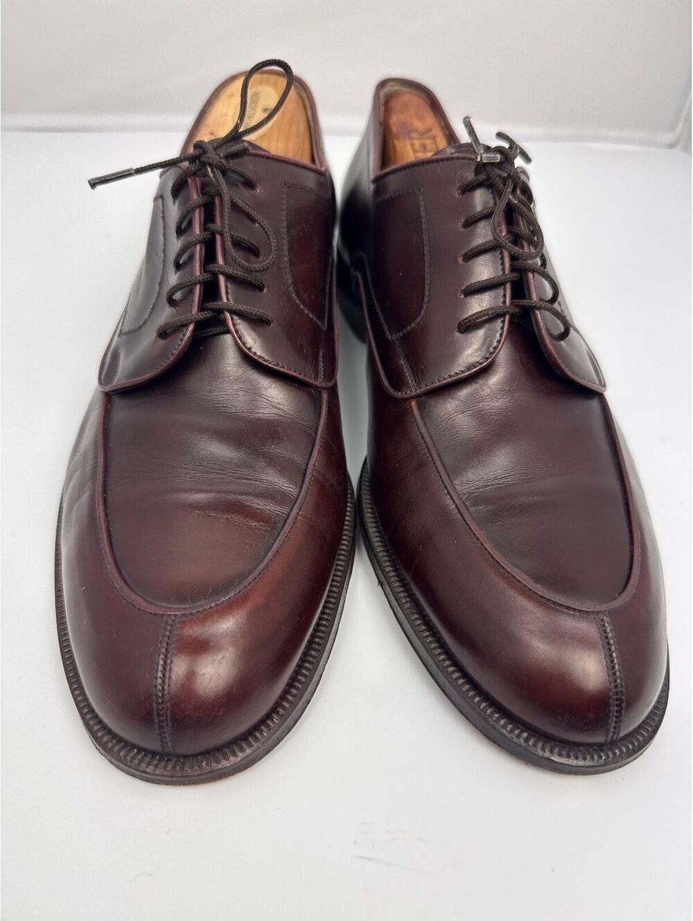 Bruno Magli Loren Men's Burgundy Leather Dress Shoes – Made in Italy-9.5